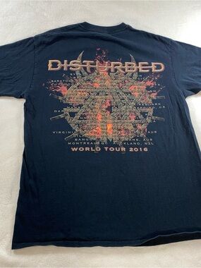 Disturbed T-Shirt The Vengeful One 2016 World Tour Graphic Tee T Shirt Medium